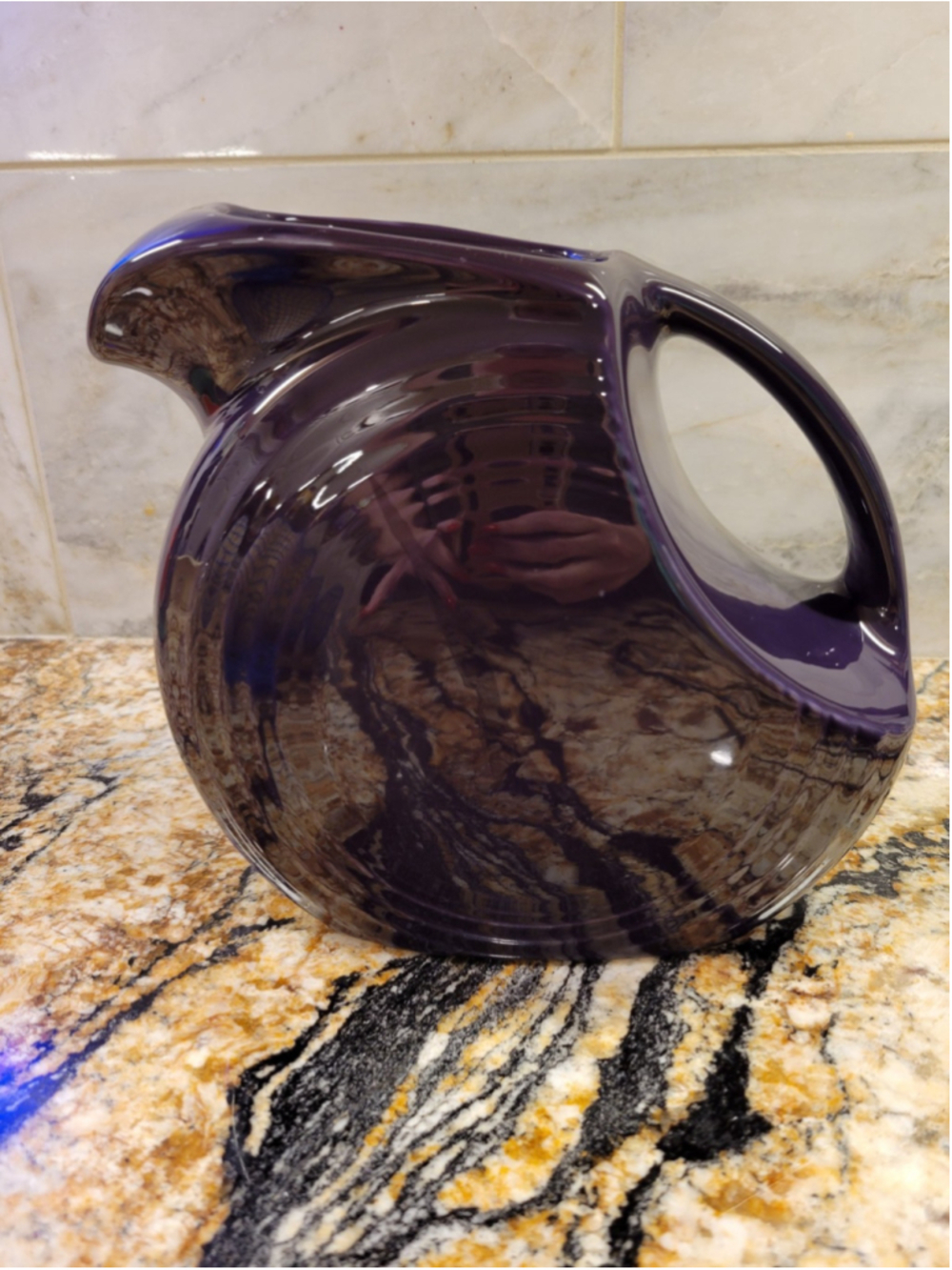 Fiesta Ware Large Disc Pitcher Plum Purple Fiestaware HLC Retired Color USA